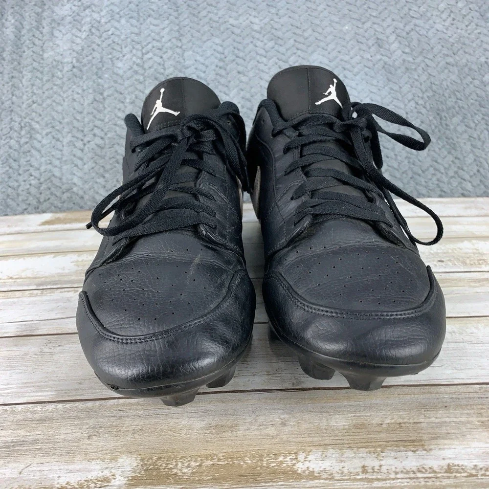 Nike Air Jordan 1 Low TD Football Cleats Mens Size 14.5 Black White FJ6245-001